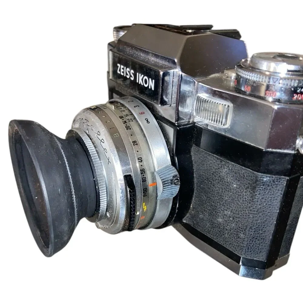 Zeiss Ikon Contaflex Super B 35mm SLR W 50mm F/2.8 Tessar Lens & Leather Case